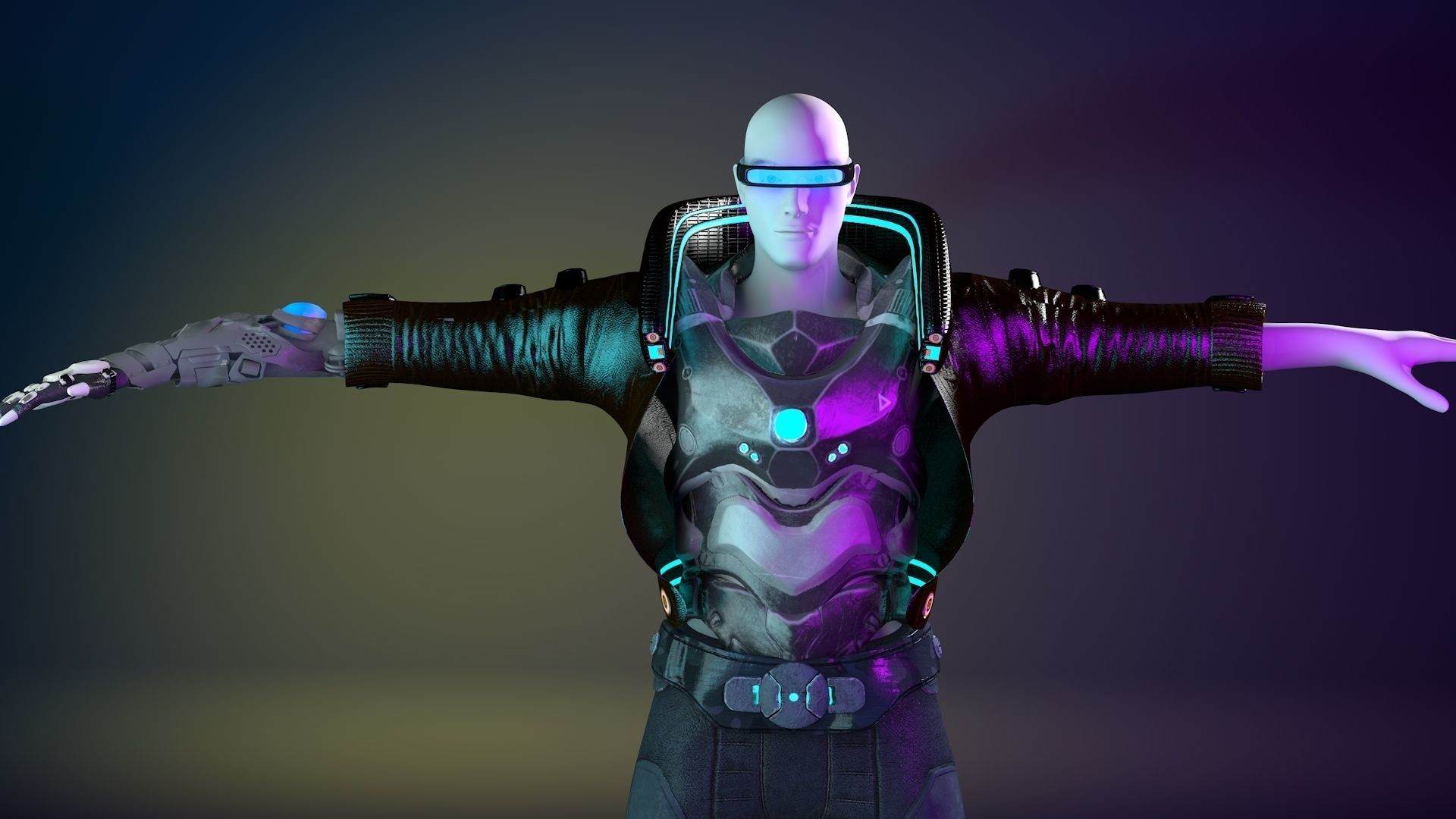 Futuristic Cyborg 3D model_11