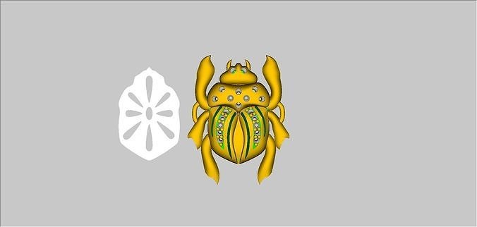 scarab necklace 3D model 3D printable | CGTrader