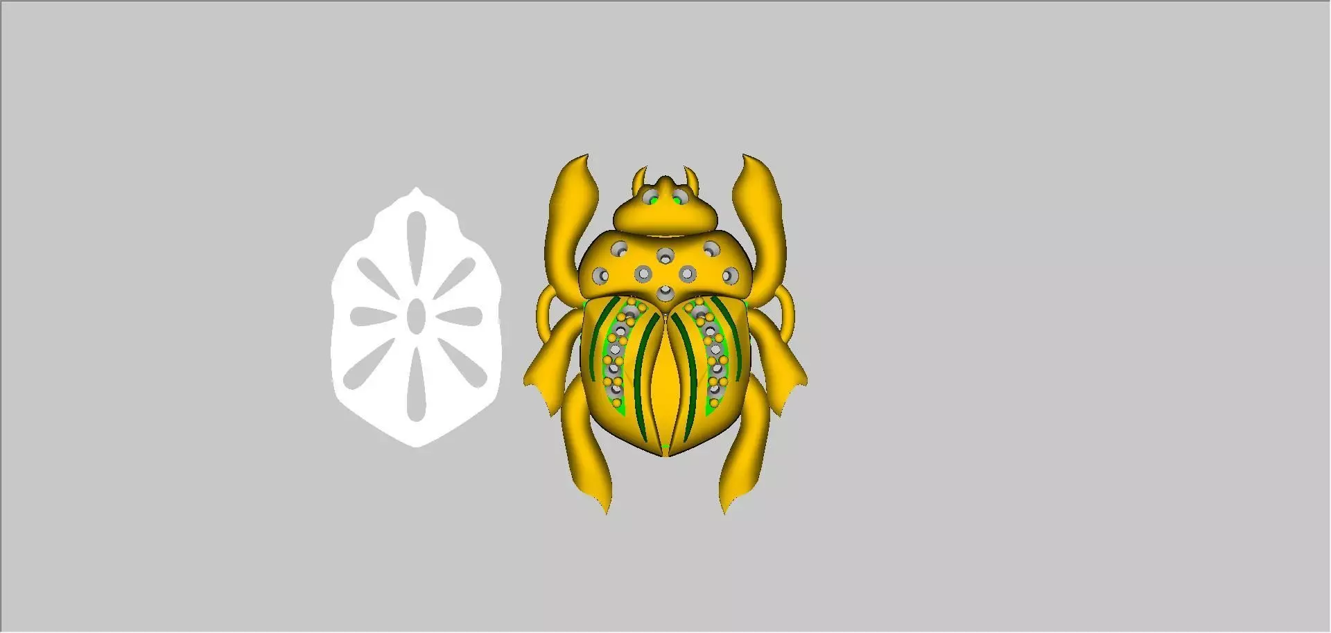scarab necklace 3D print model_0
