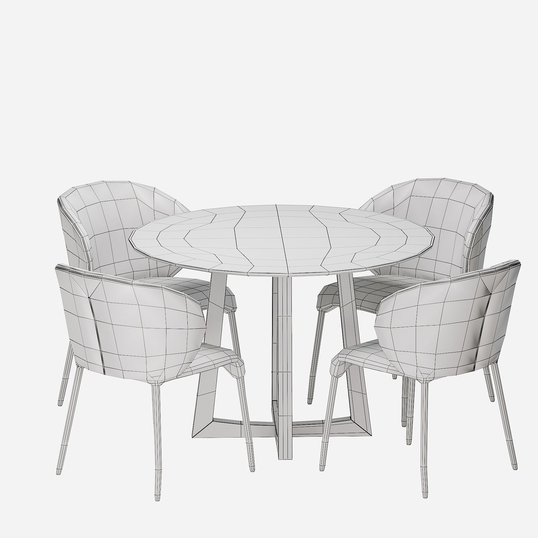 Coco Republic Remy dining table 3D model_4