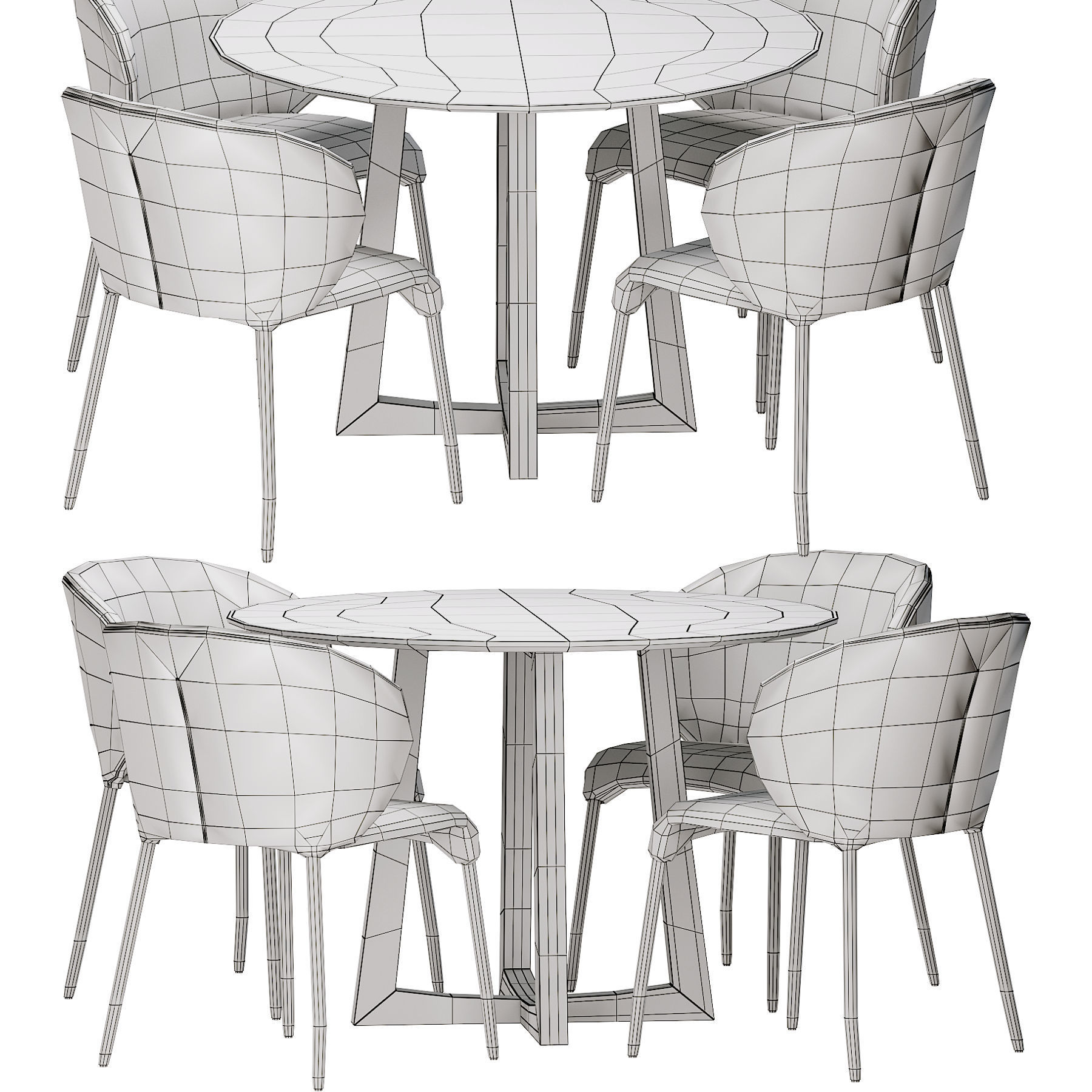 Coco Republic Remy dining table 3D model_2