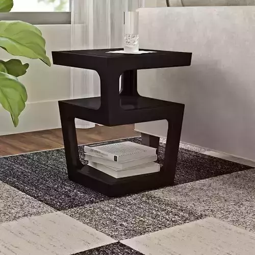 Cade Glass Floor Shelf End Table 3D model