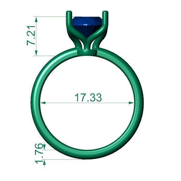 Oval Solitaire Ring 3D print model_1