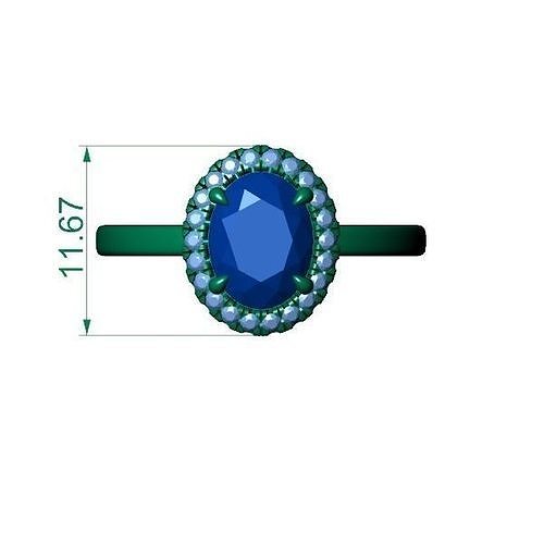 Oval HaloPlain Band 3D print model