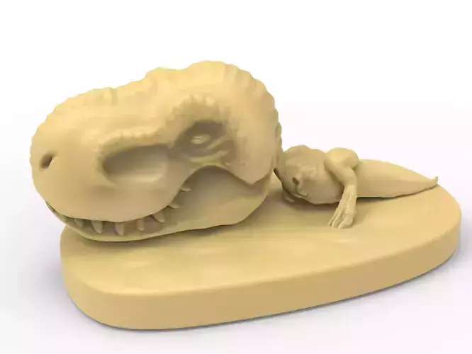 Sleeping Cute  T rex  3D print model