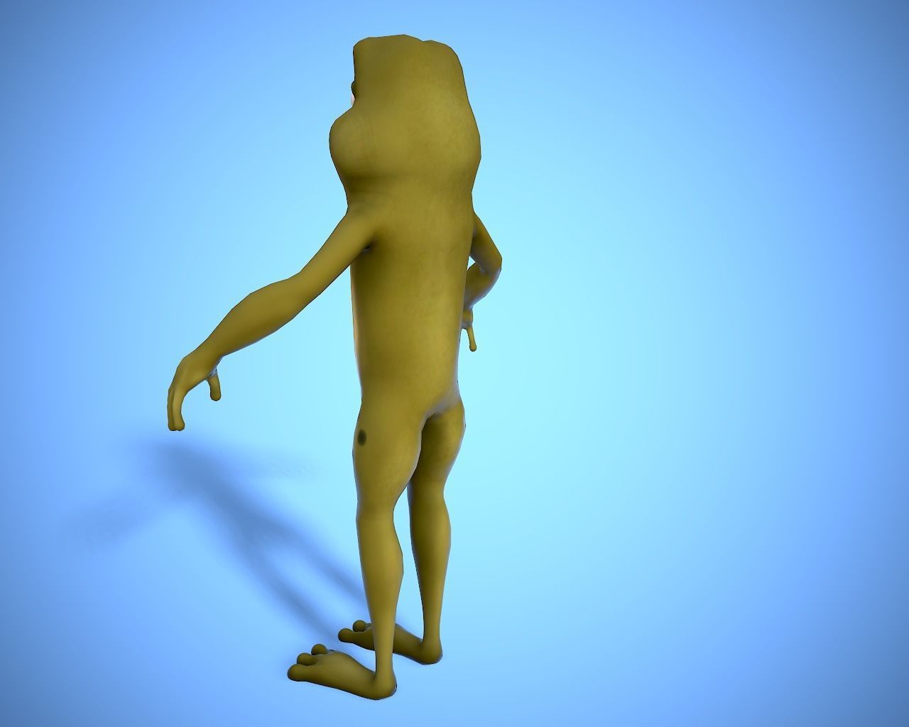 cartoon frog character Low-poly 3D model_6