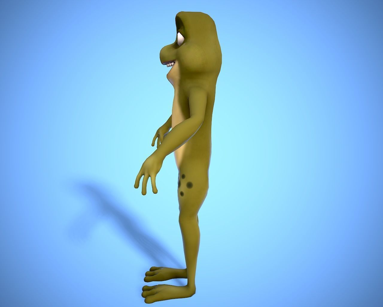 cartoon frog character Low-poly 3D model_7