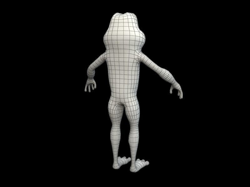 cartoon frog character Low-poly 3D model_13