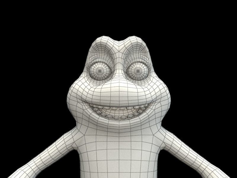 cartoon frog character Low-poly 3D model_12