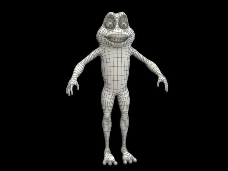 cartoon frog character Low-poly 3D model_11