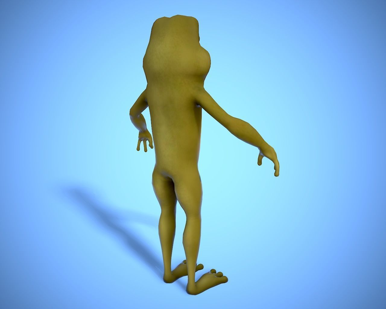 cartoon frog character Low-poly 3D model_4