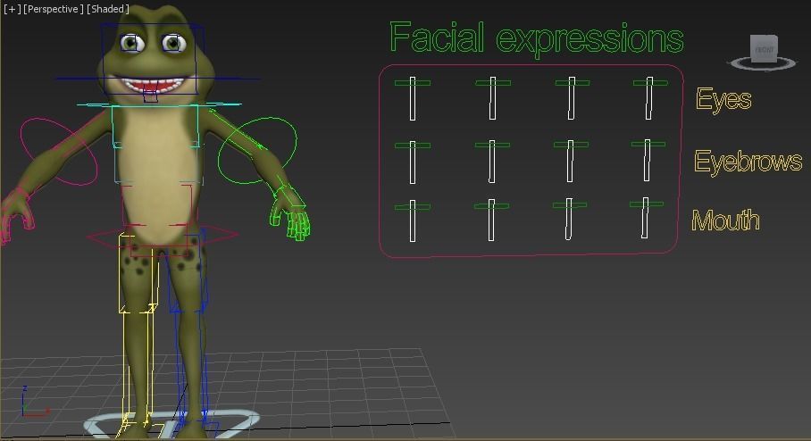 cartoon frog character Low-poly 3D model_10