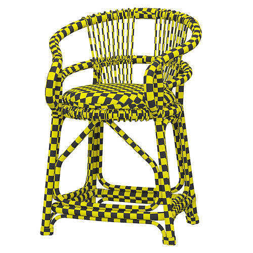 BOARD CHAIR WITH ROTAN 3d model Low-poly 3D model 6