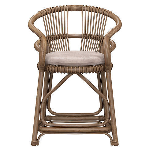 BOARD CHAIR WITH ROTAN 3d model Low-poly 3D model 2