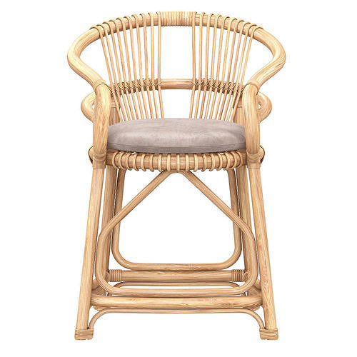 BOARD CHAIR WITH ROTAN 3d model Low-poly 3D model 3