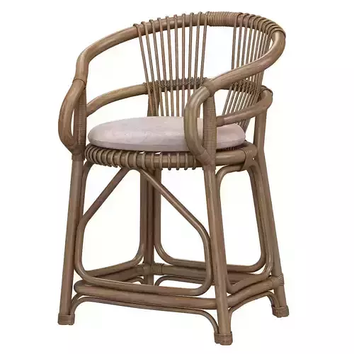 BOARD CHAIR WITH ROTAN 3d model Low-poly 3D model