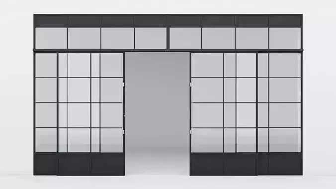 Aluminium door 12 3D model