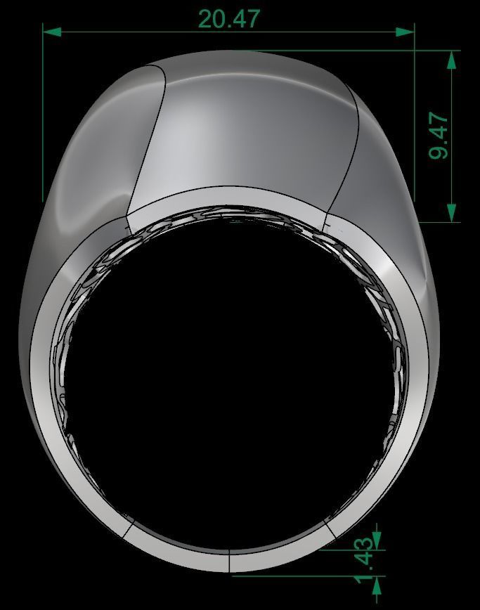 POLISHED FUSION RING-R14- 3D print model_9