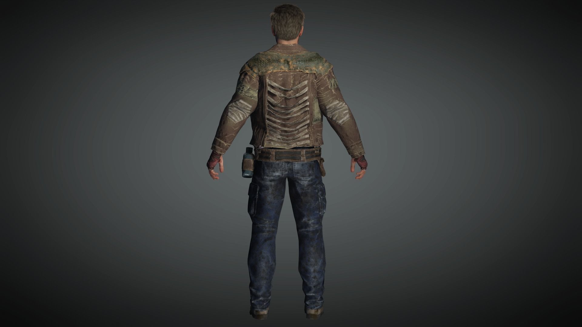 AAA Apocalypse Male Character 02 Low-poly 3D model_9