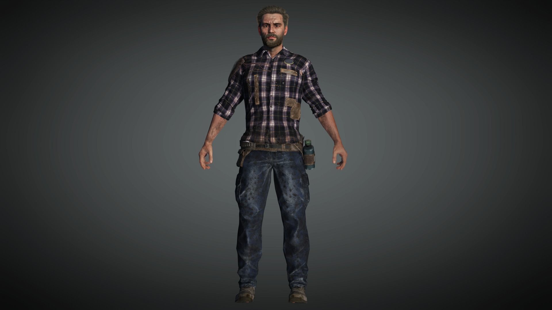 AAA Apocalypse Male Character 02 Low-poly 3D model_4