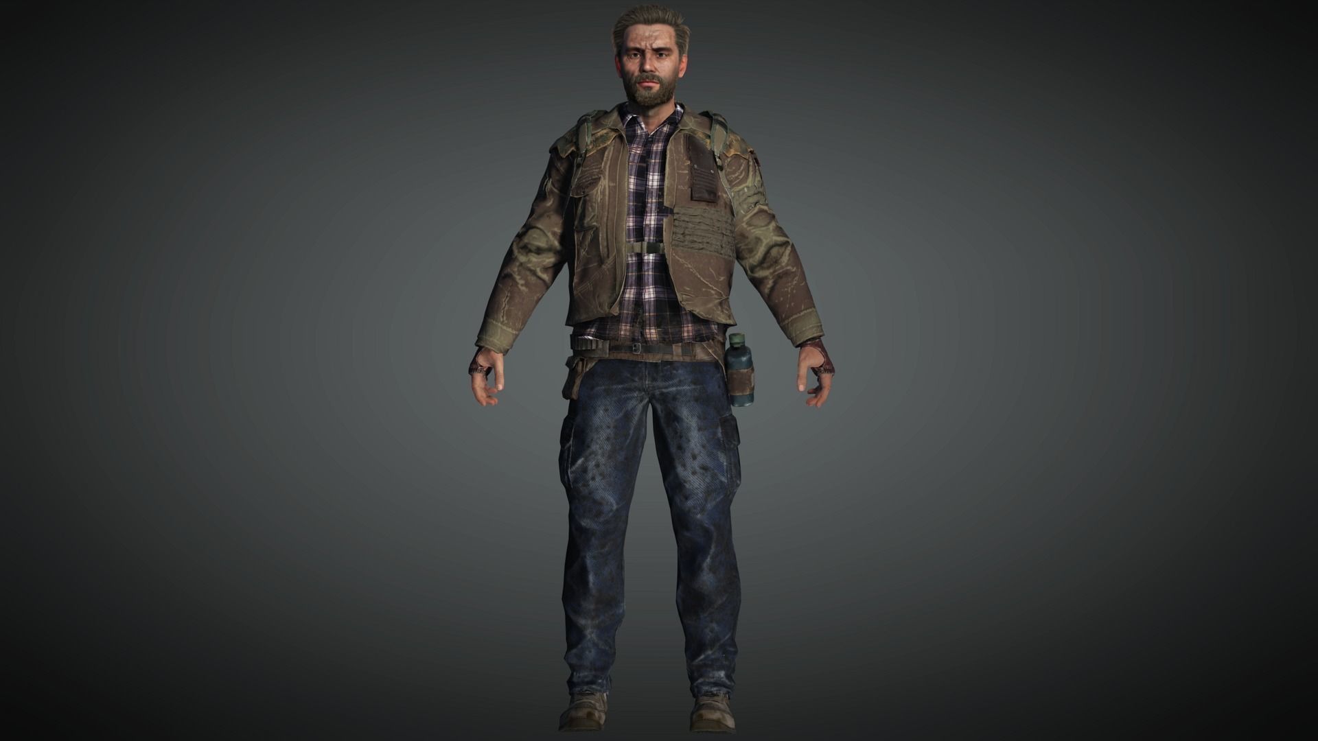 AAA Apocalypse Male Character 02 Low-poly 3D model_1