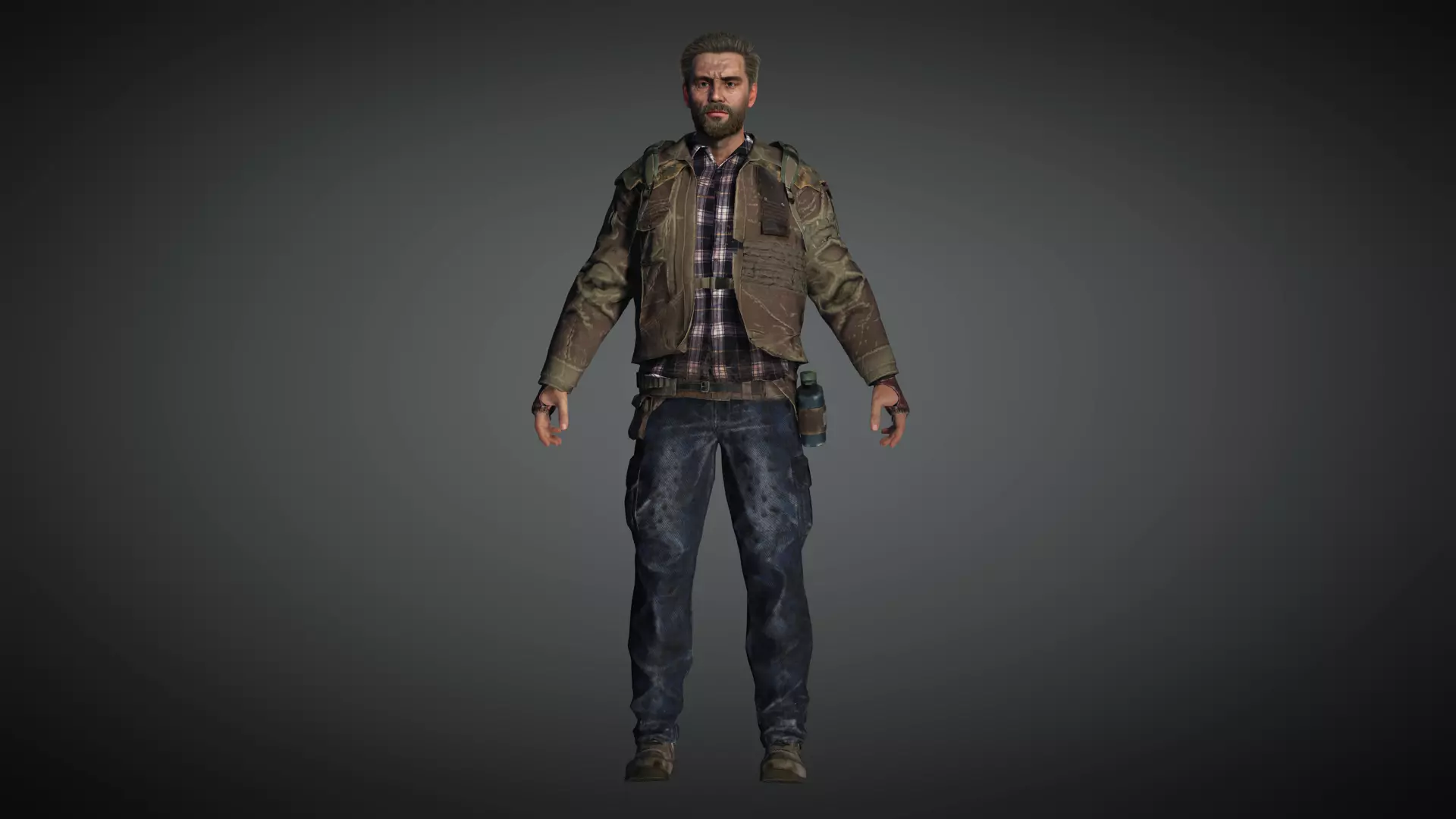 AAA Apocalypse Male Character 02 Low-poly 3D model_0