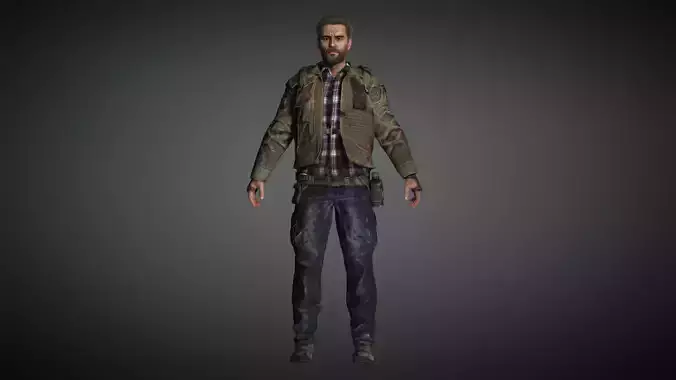 AAA Apocalypse Male Character 02 Low-poly 3D model