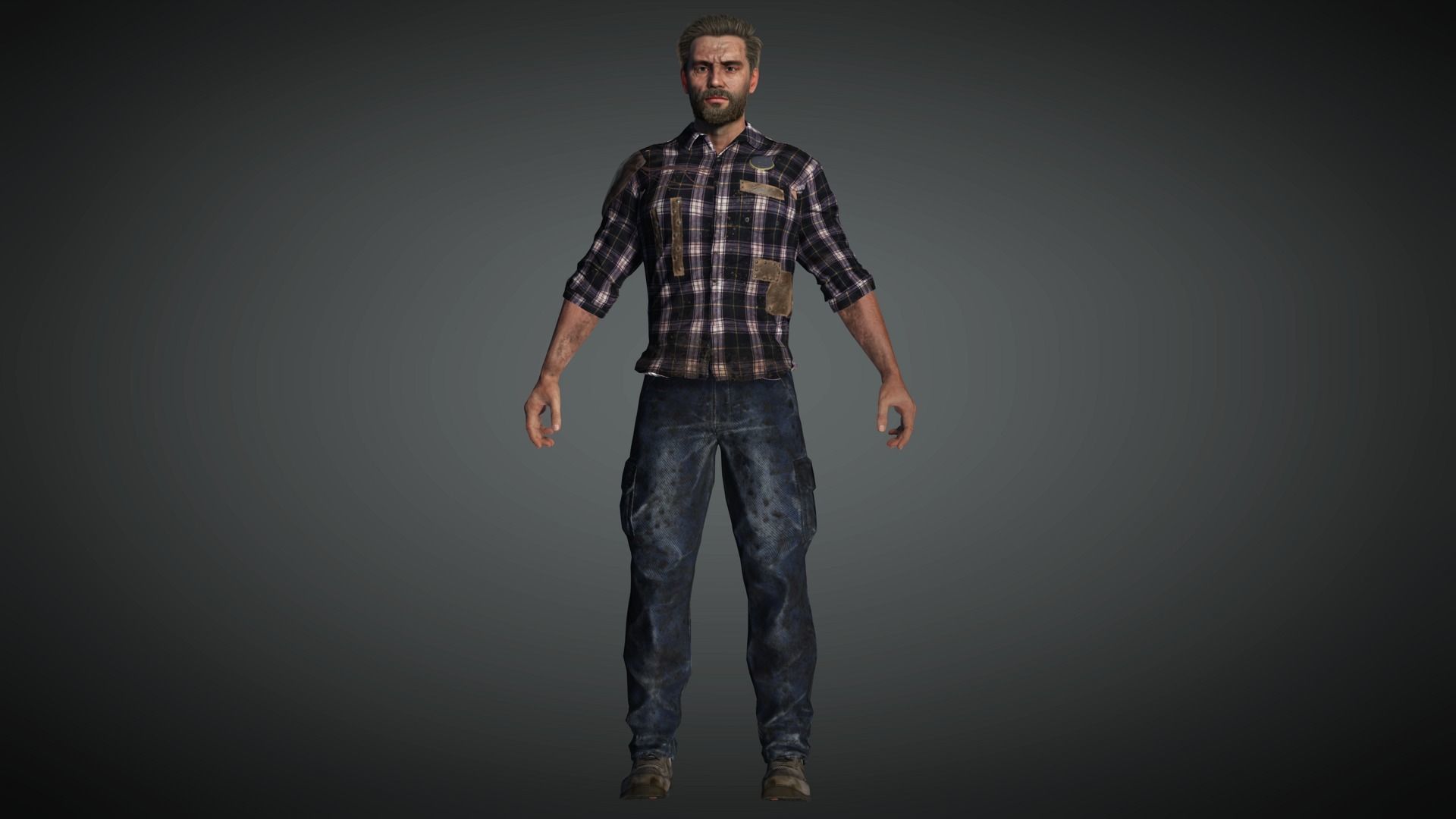 AAA Apocalypse Male Character 02 Low-poly 3D model_5
