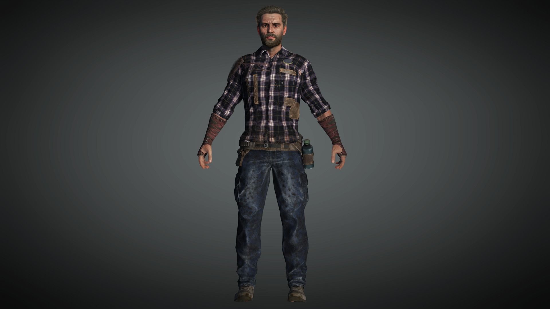 AAA Apocalypse Male Character 02 Low-poly 3D model_3