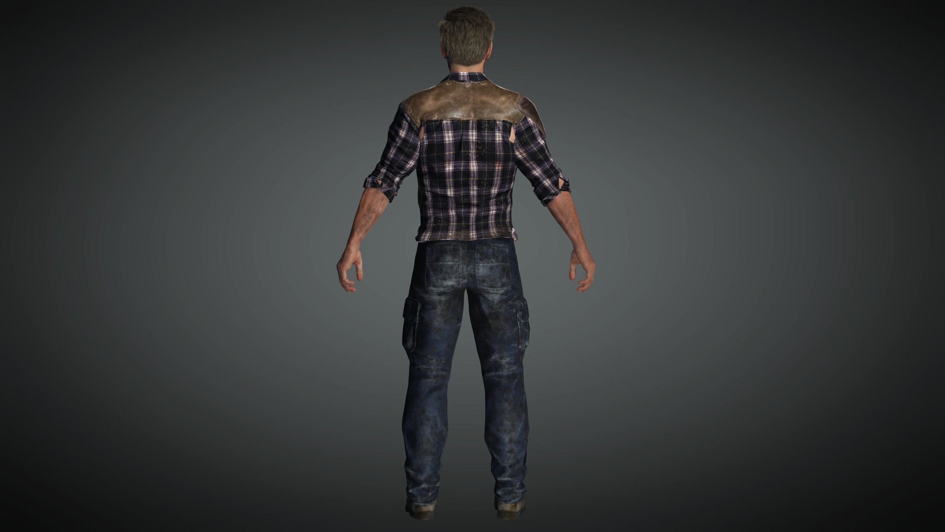 AAA Apocalypse Male Character 02 Low-poly 3D model_11