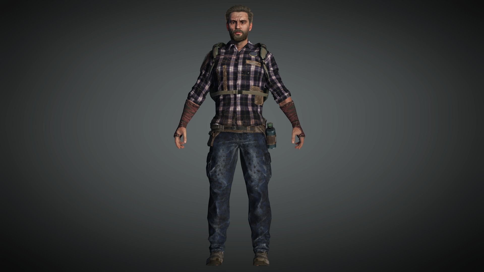 AAA Apocalypse Male Character 02 Low-poly 3D model_2