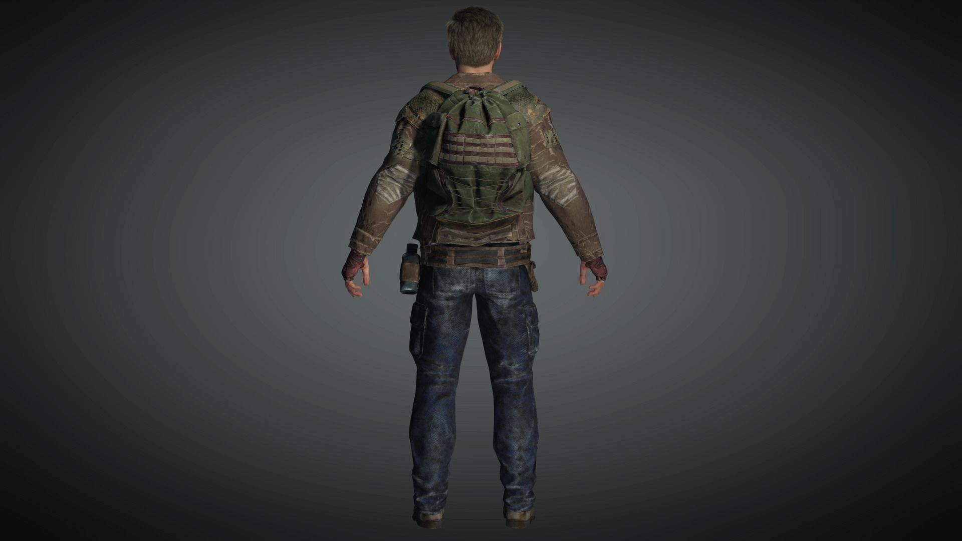 AAA Apocalypse Male Character 02 Low-poly 3D model_8