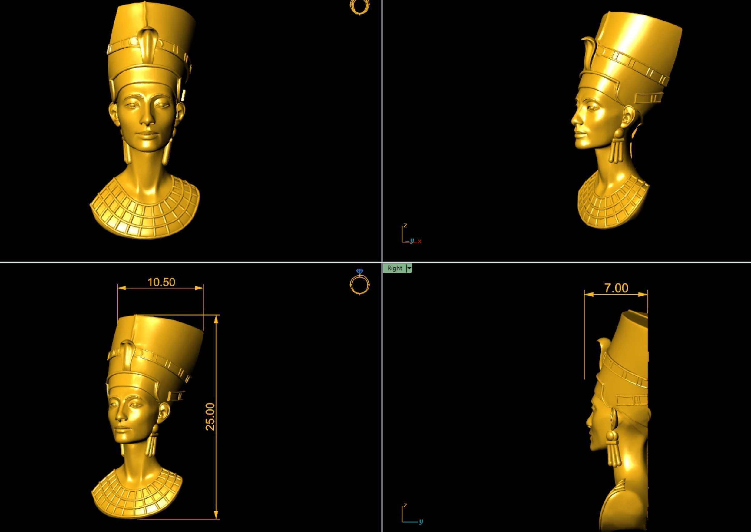 Egyptian Face  Model 3D print model_3