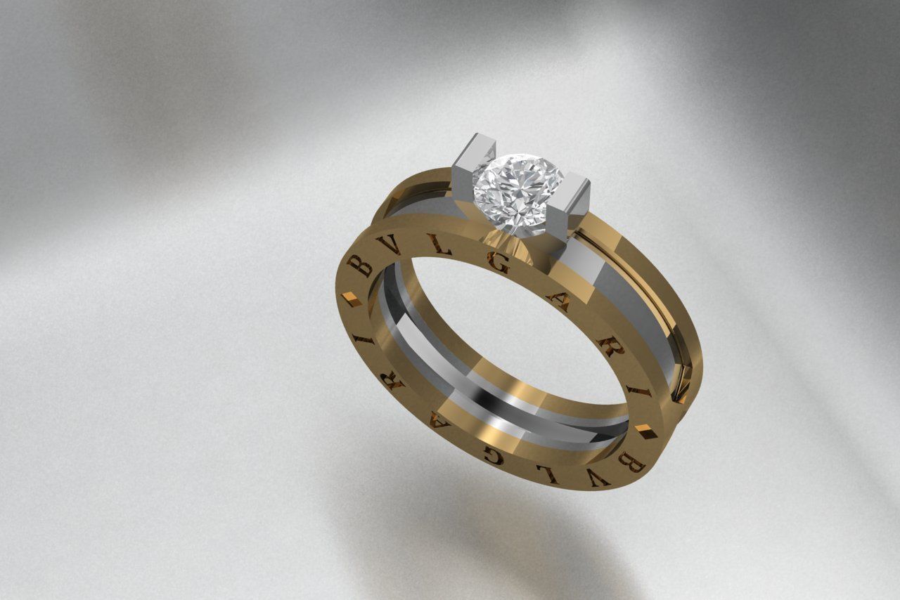 Bulgari ring 3D print model_1