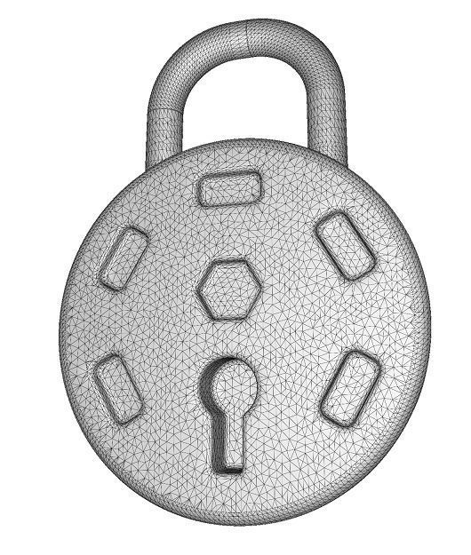 Classic Metallic Lock Low-poly 3D model_3