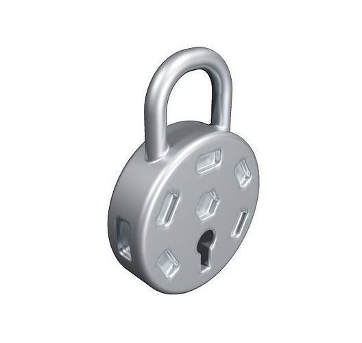 Classic Metallic Lock Low-poly 3D model