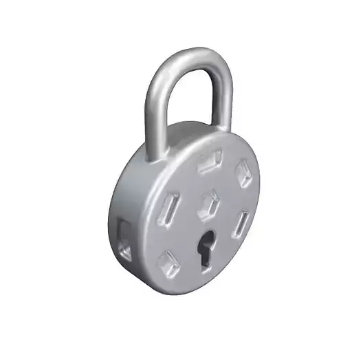Classic Metallic Lock Low-poly 3D model Classic Metallic Lock Low-poly 3D model