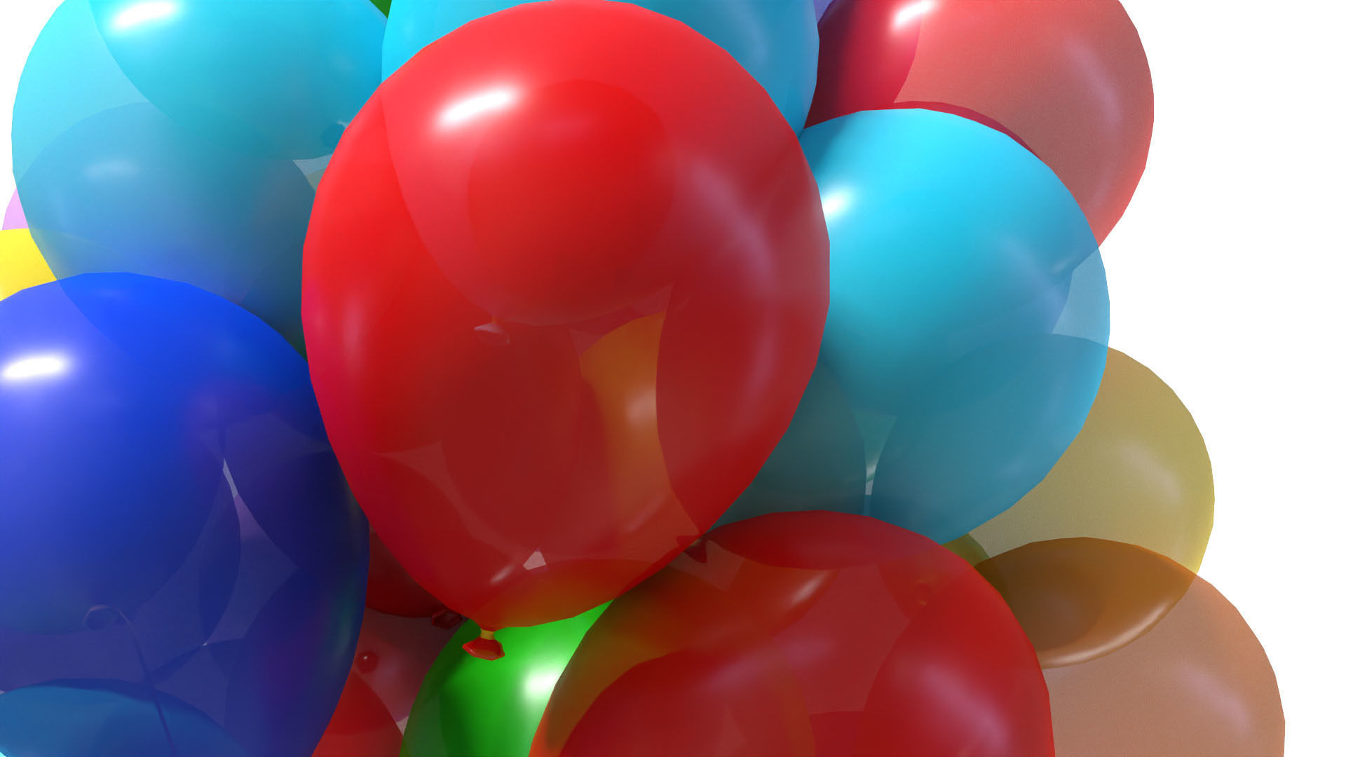 Baloons colorful balloons 3D model_4