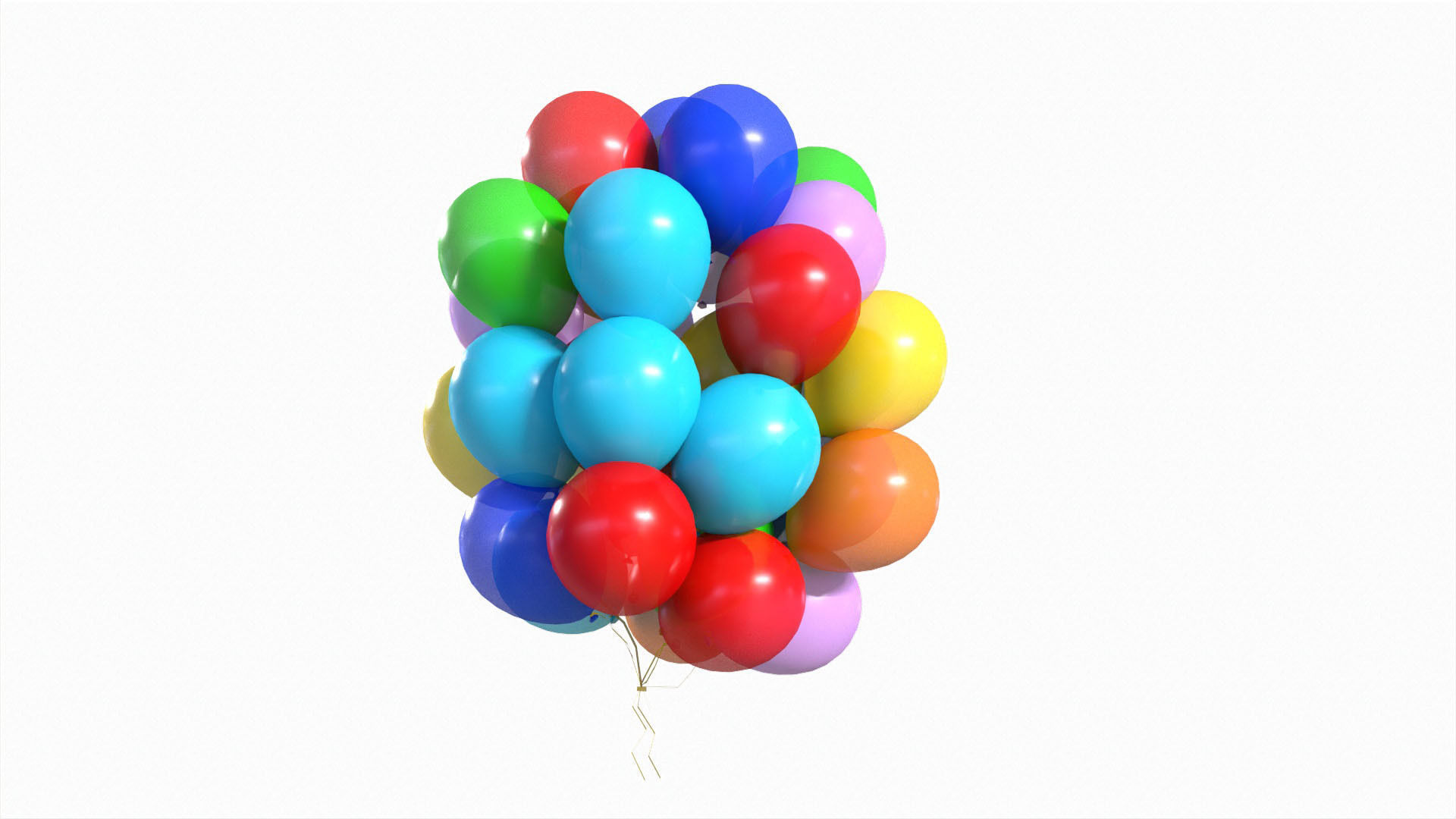 Baloons colorful balloons 3D model_6