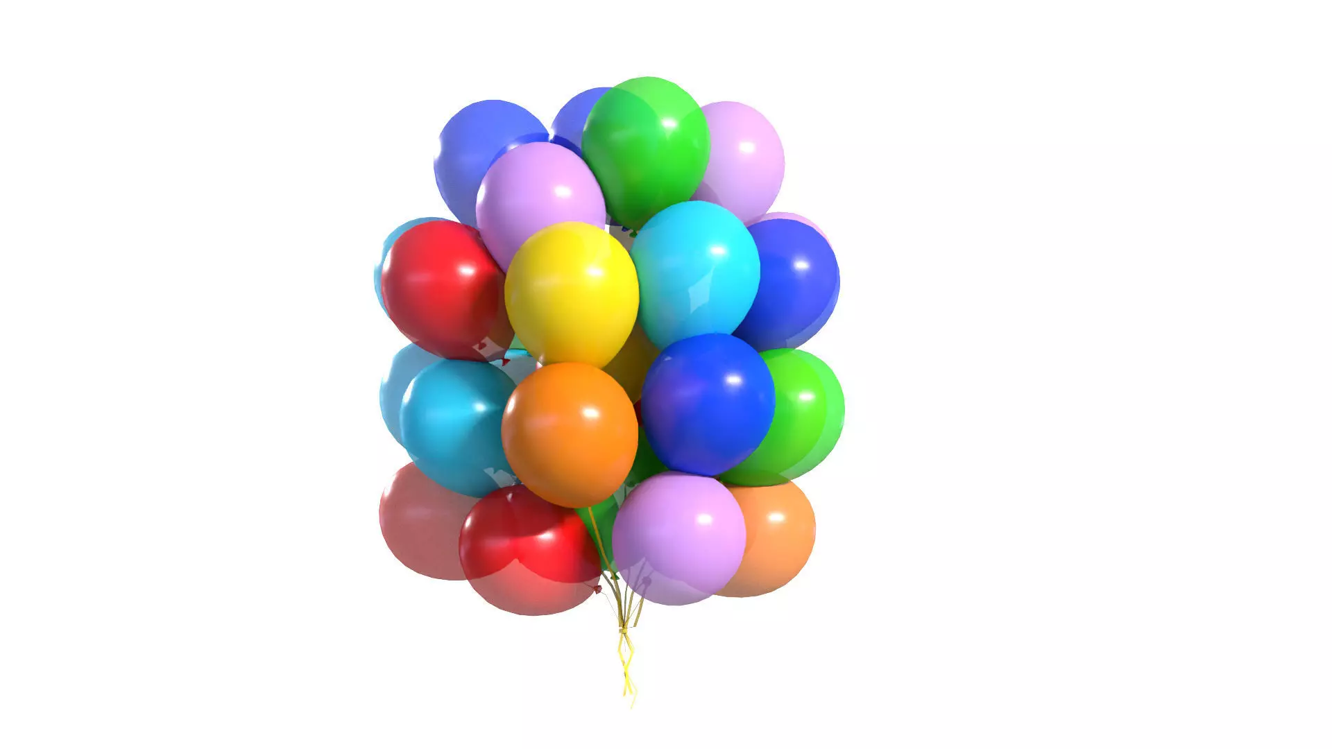 Baloons colorful balloons 3D model_0