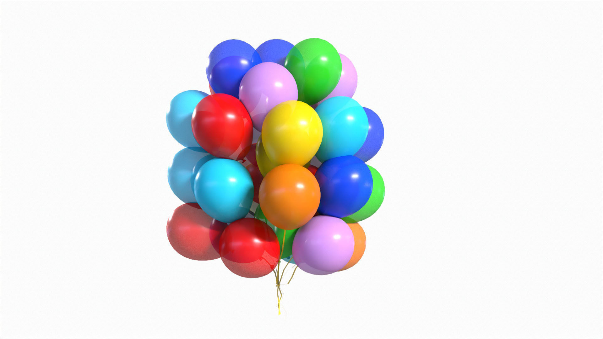 Baloons colorful balloons 3D model_5