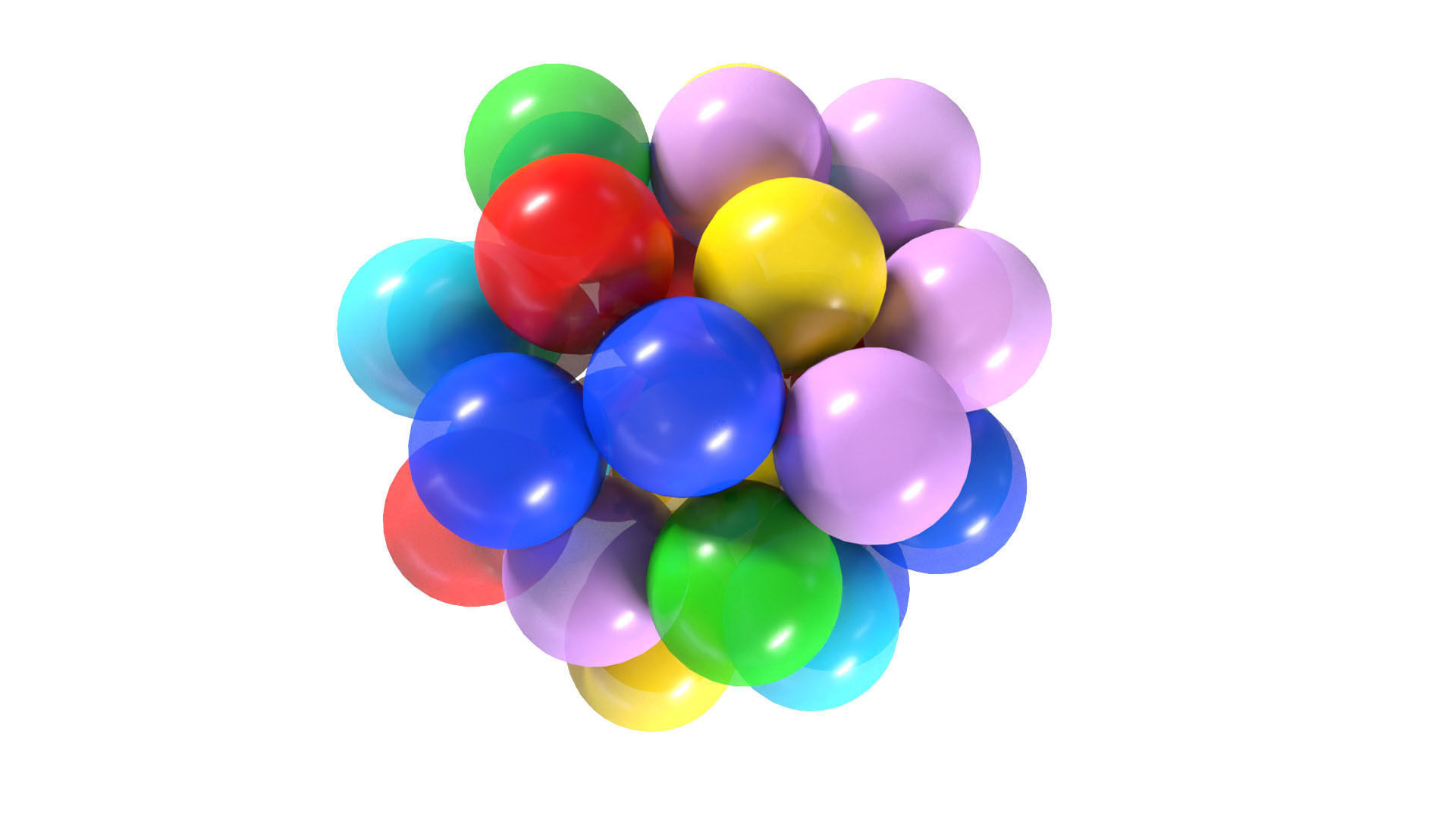 Baloons colorful balloons 3D model_2