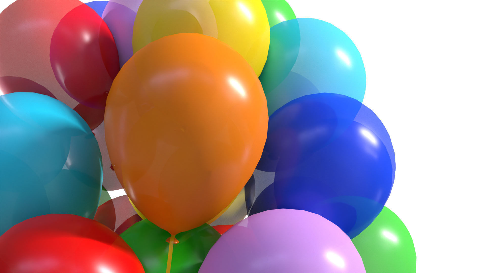 Baloons colorful balloons 3D model_3