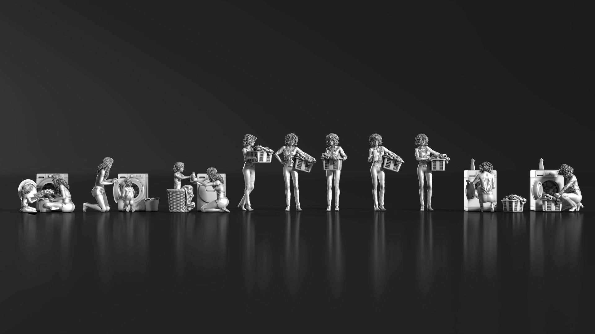 HD People 02 Washing clothes 3D model_3