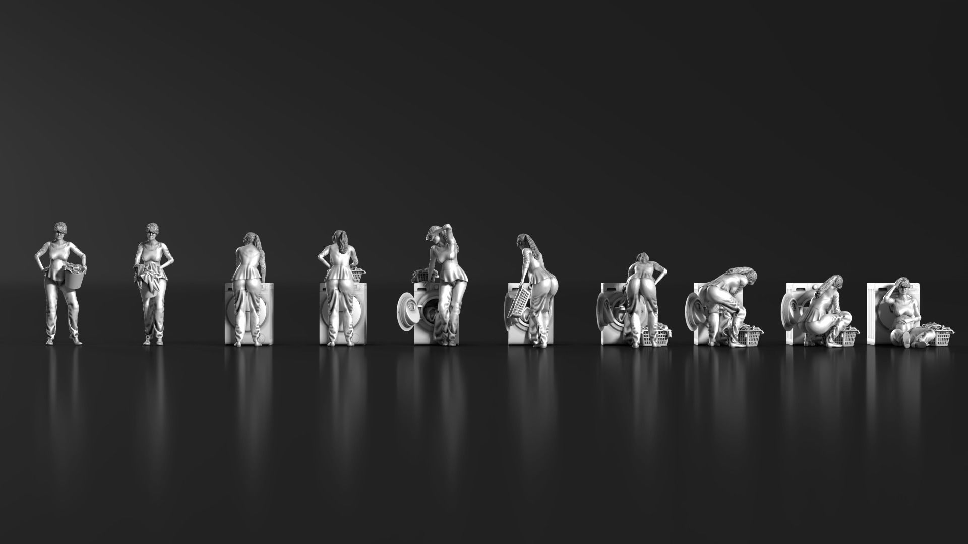 HD People 02 Washing clothes 3D model_6