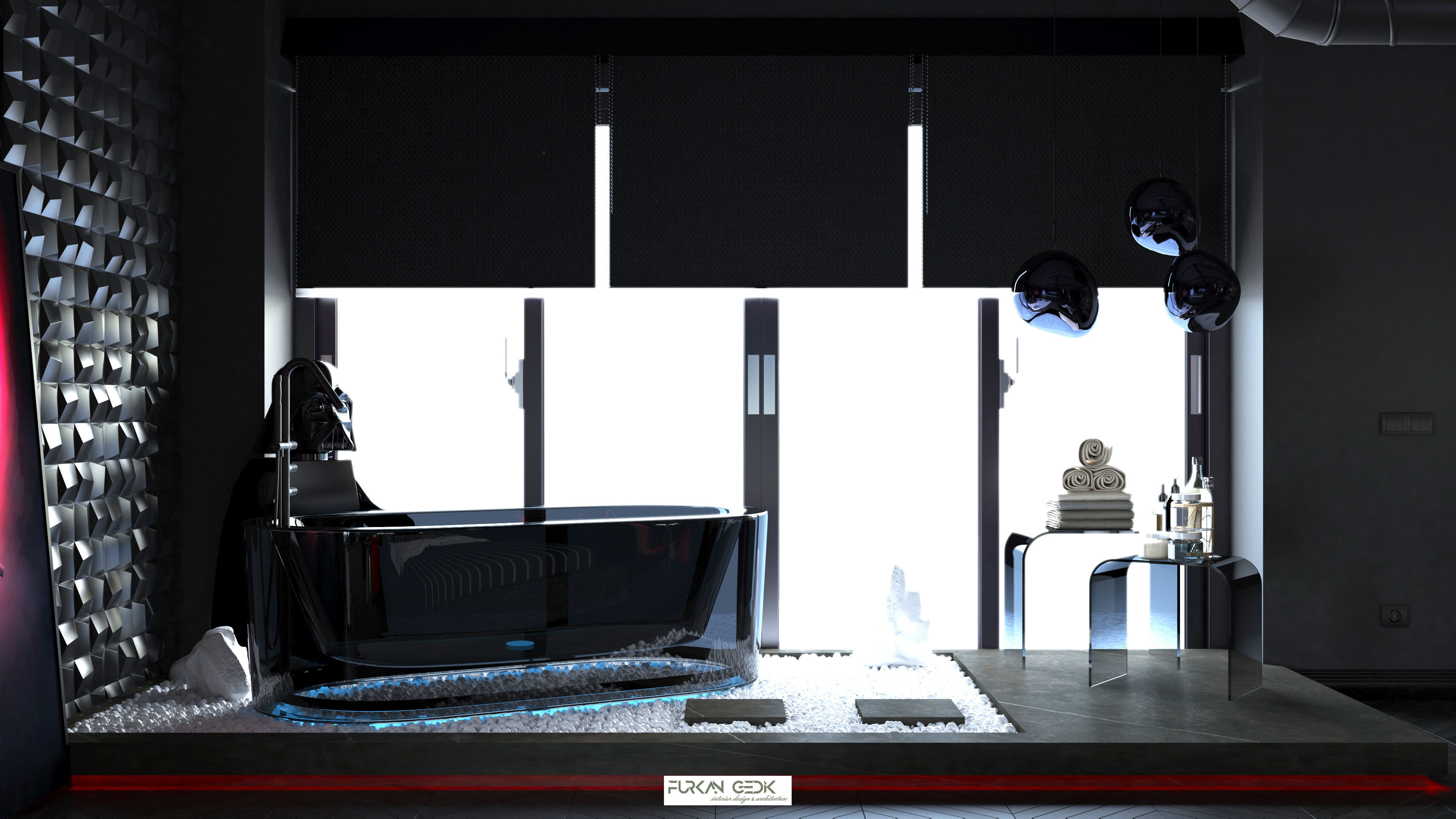 Dark Concept Residential Flat Full Apartment 3D model_8