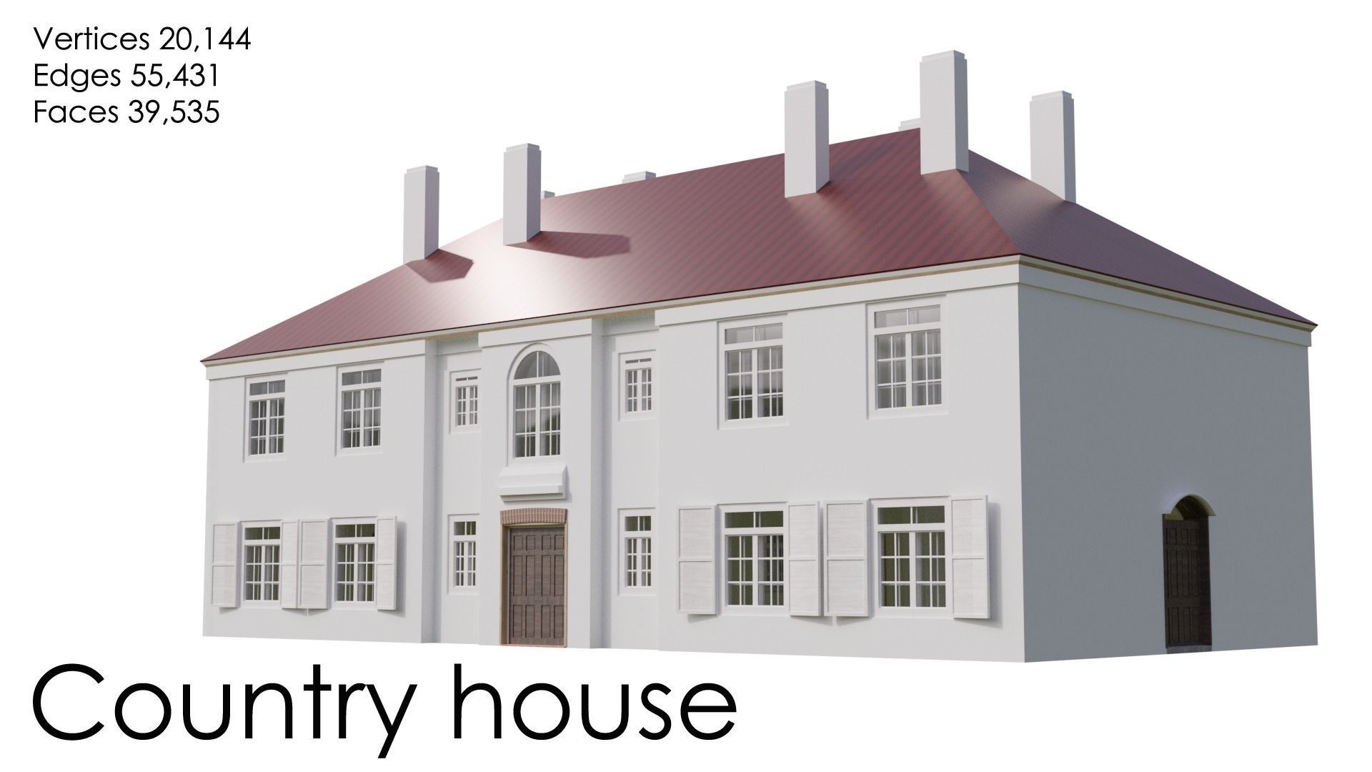 Country background hostelry 19-20 century low-poly 3D model 3D model
