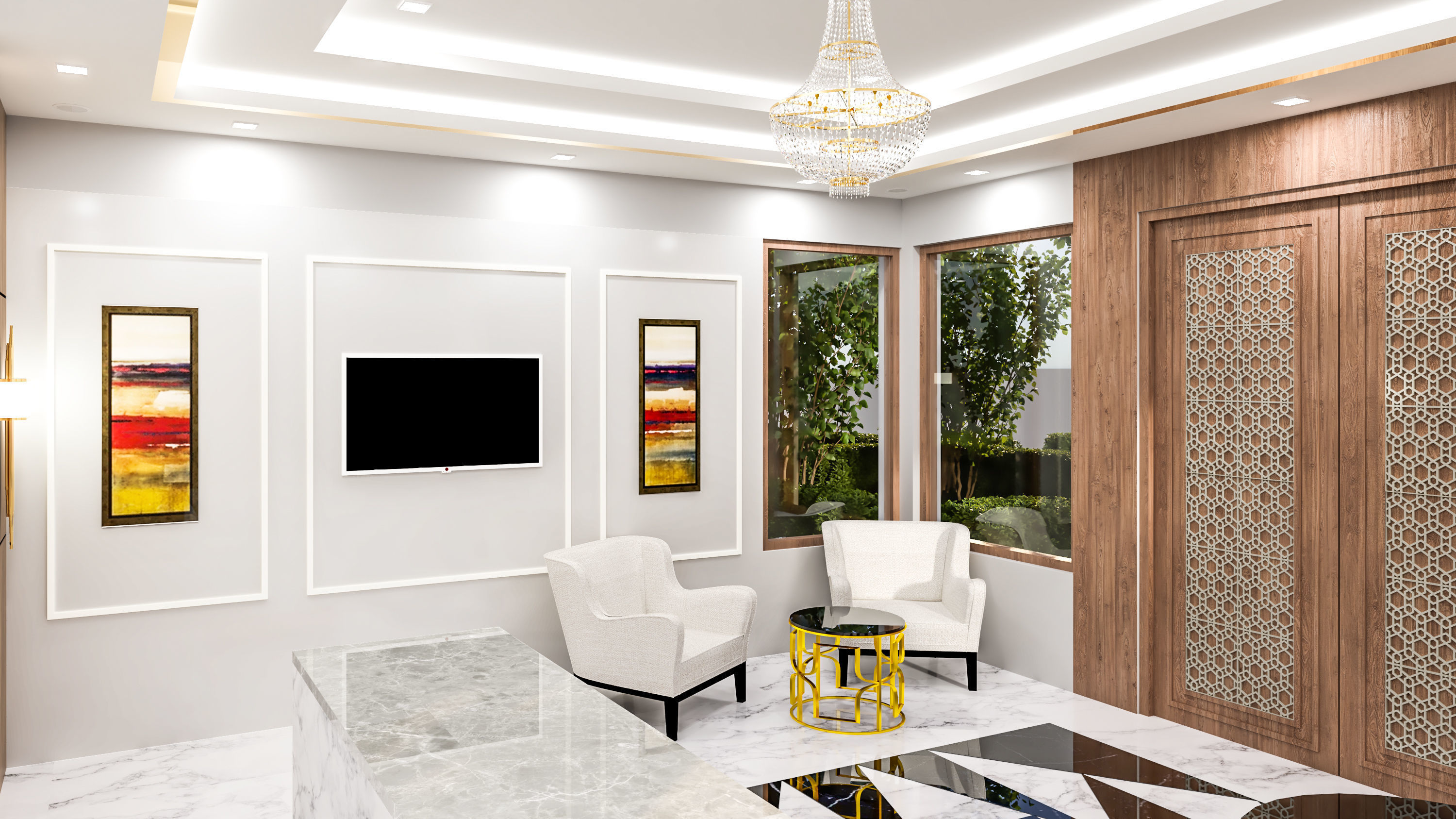 OFFICE RECEPTIONHOTEL RECEPTION Low-poly 3D model_7