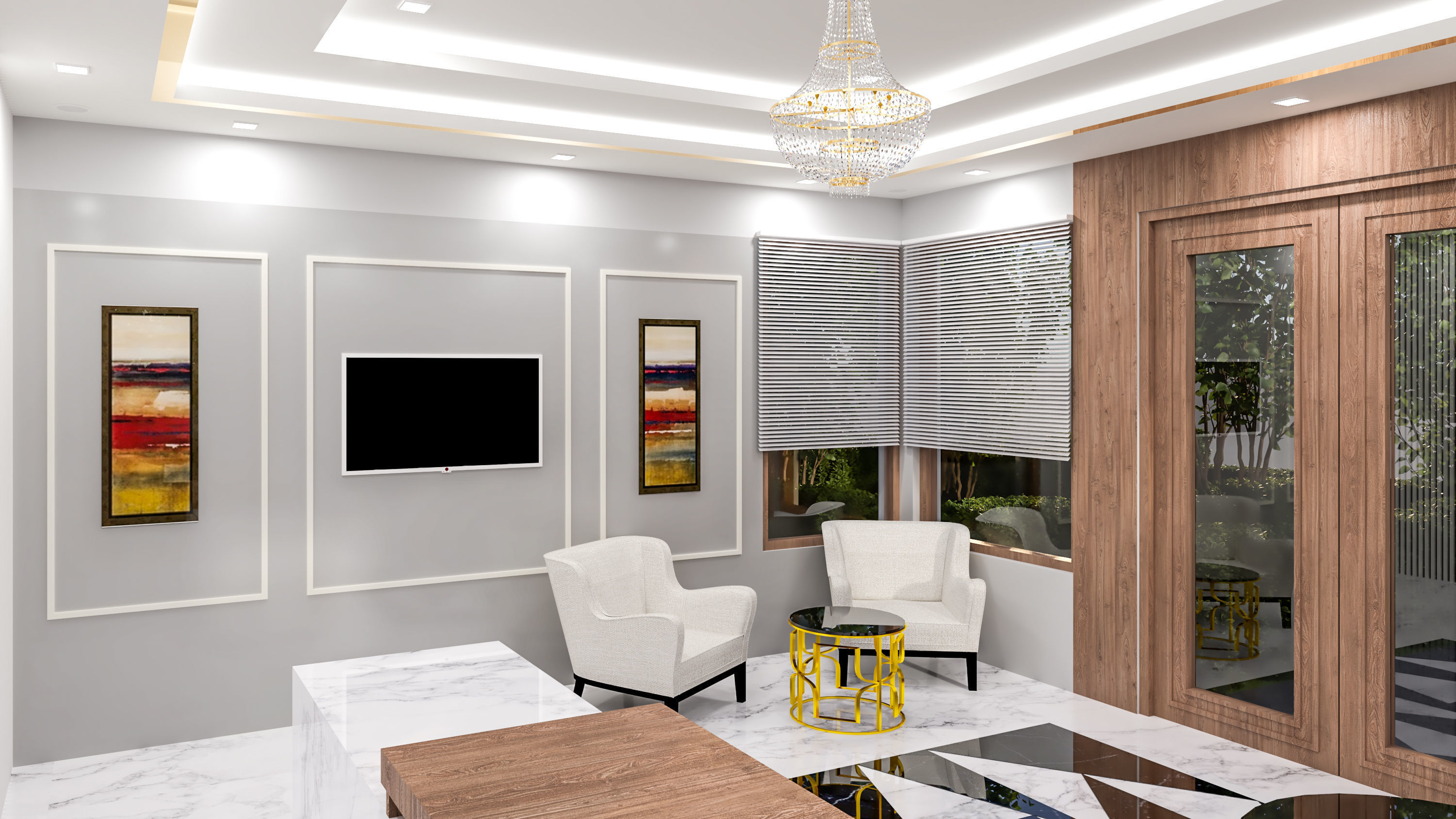 OFFICE RECEPTIONHOTEL RECEPTION Low-poly 3D model_3