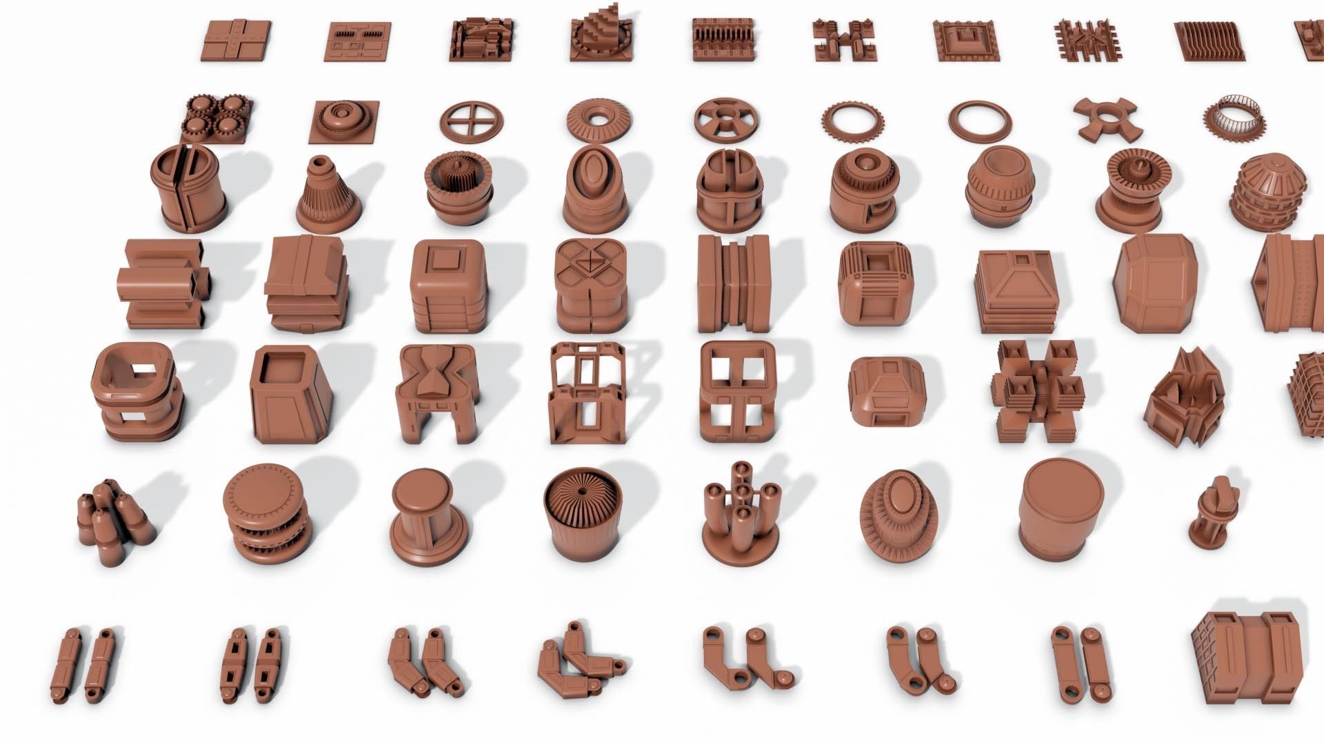 KitBash Hard Surface Sci-fi  Greeble tech 3D models Vol 1 2022 3D model_6